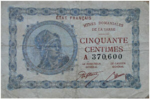 50 centimes Mines domaniales de la Sarre type 1920