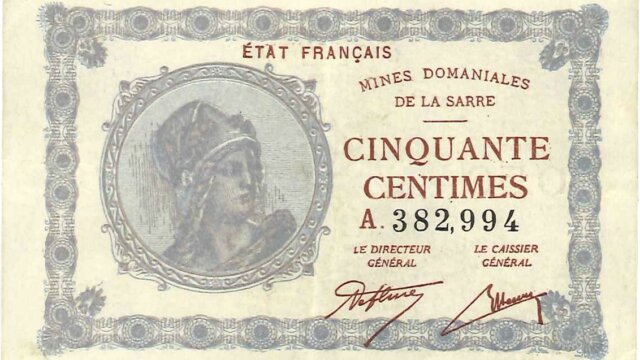 50 centimes Mines domaniales de la Sarre type 1920