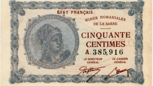 50 centimes Mines domaniales de la Sarre type 1920