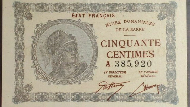 50 centimes Mines domaniales de la Sarre type 1920