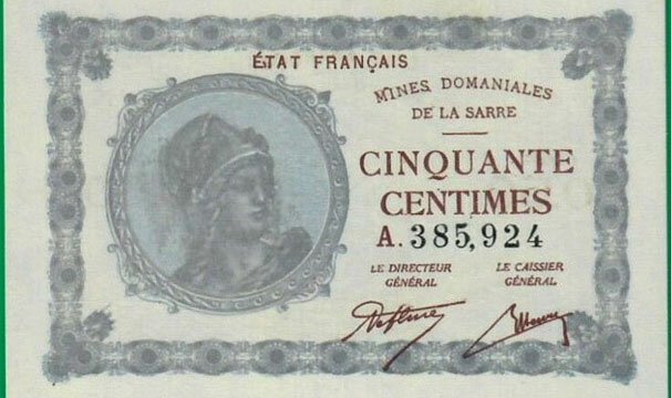 50 centimes Mines domaniales de la Sarre type 1920