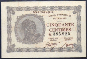 50 centimes Mines domaniales de la Sarre type 1920