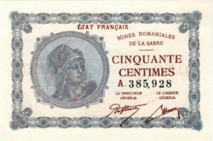 50 centimes Mines domaniales de la Sarre type 1920