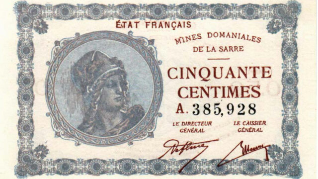 50 centimes Mines domaniales de la Sarre type 1920