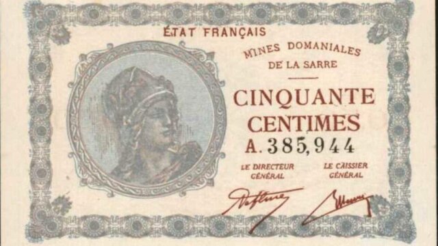 50 centimes Mines domaniales de la Sarre type 1920