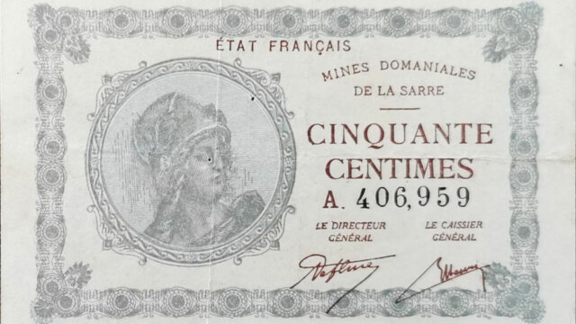 50 centimes Mines domaniales de la Sarre type 1920