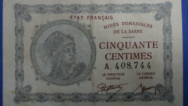 50 centimes Mines domaniales de la Sarre type 1920