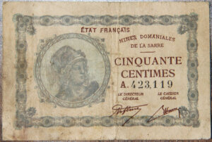 50 centimes Mines domaniales de la Sarre type 1920