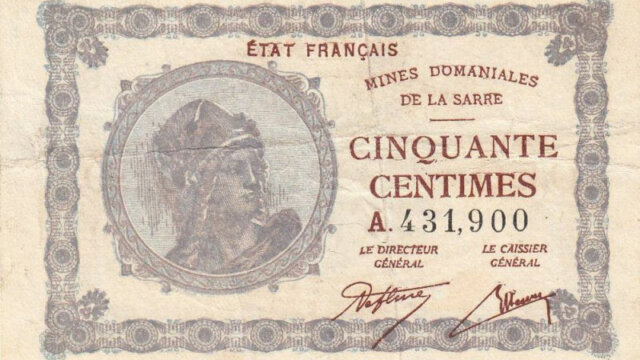 50 centimes Mines domaniales de la Sarre type 1920