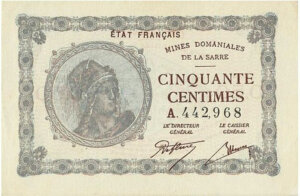 50 centimes Mines domaniales de la Sarre type 1920