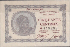 50 centimes Mines domaniales de la Sarre type 1920