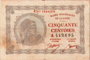 50 centimes Mines domaniales de la Sarre type 1920