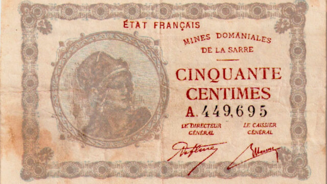 50 centimes Mines domaniales de la Sarre type 1920