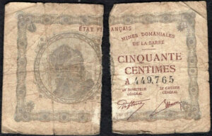 50 centimes Mines domaniales de la Sarre type 1920