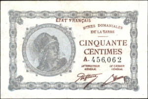 50 centimes Mines domaniales de la Sarre type 1920