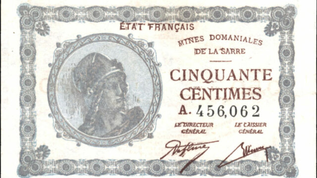 50 centimes Mines domaniales de la Sarre type 1920