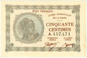 50 centimes Mines domaniales de la Sarre type 1920