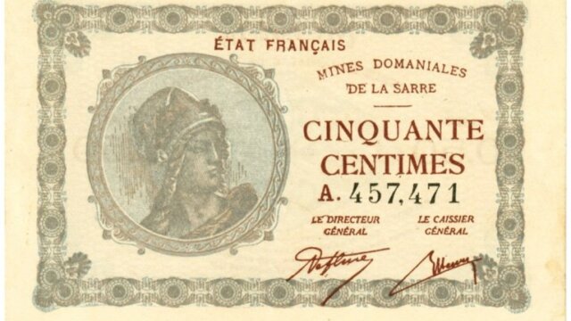 50 centimes Mines domaniales de la Sarre type 1920