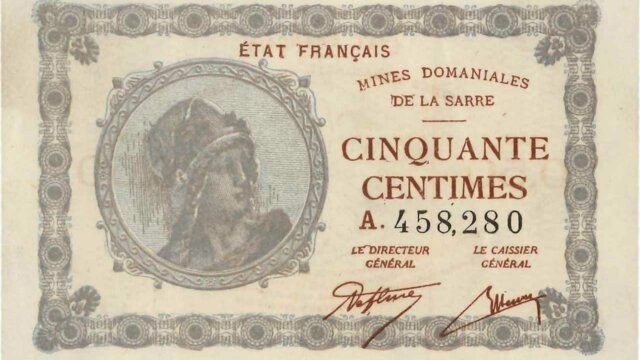 50 centimes Mines domaniales de la Sarre type 1920