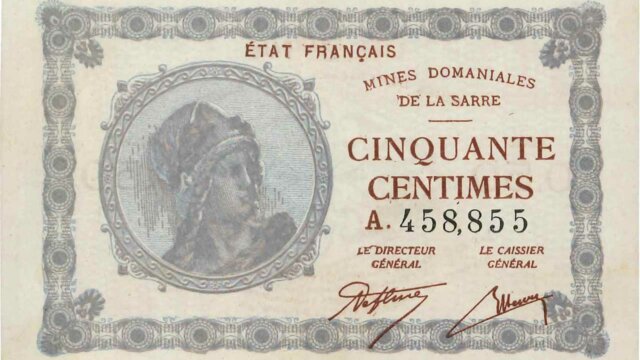 50 centimes Mines domaniales de la Sarre type 1920