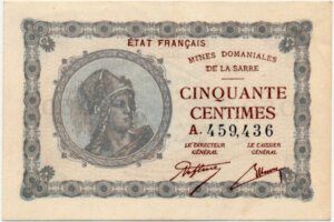 50 centimes Mines domaniales de la Sarre type 1920