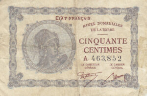 50 centimes Mines domaniales de la Sarre type 1920