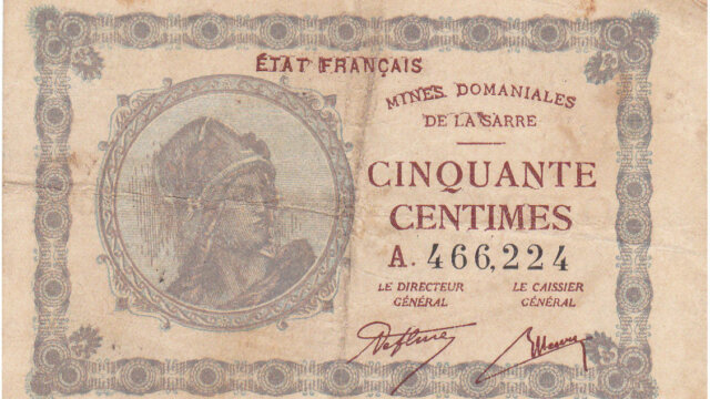 50 centimes Mines domaniales de la Sarre type 1920