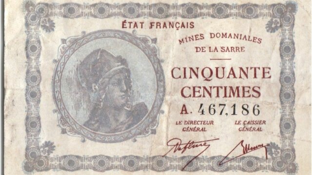 50 centimes Mines domaniales de la Sarre type 1920