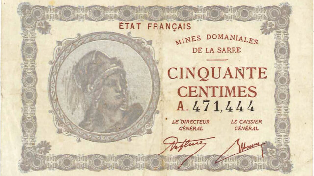 50 centimes Mines domaniales de la Sarre type 1920