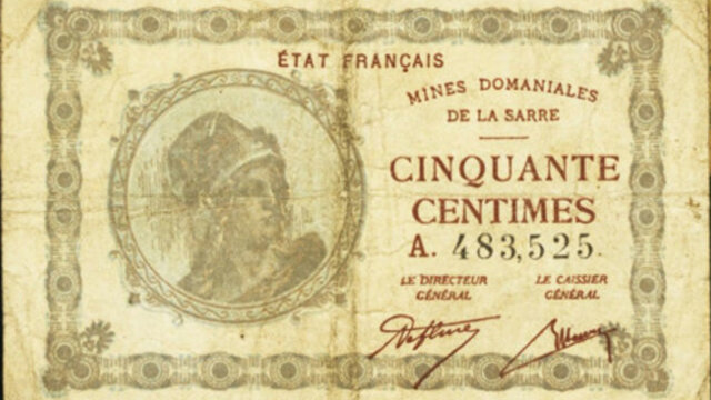 50 centimes Mines domaniales de la Sarre type 1920