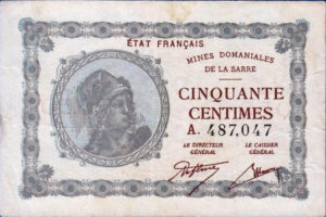 50 centimes Mines domaniales de la Sarre type 1920