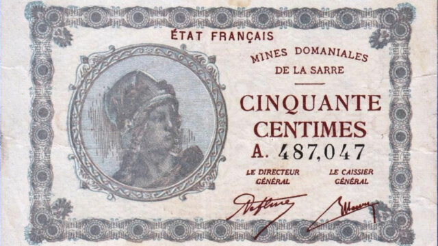 50 centimes Mines domaniales de la Sarre type 1920