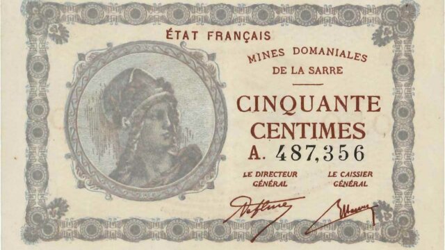 50 centimes Mines domaniales de la Sarre type 1920