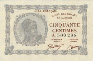 50 centimes Mines domaniales de la Sarre type 1920