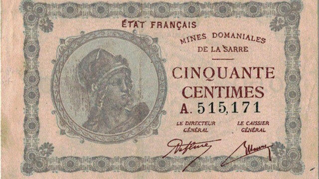 50 centimes Mines domaniales de la Sarre type 1920