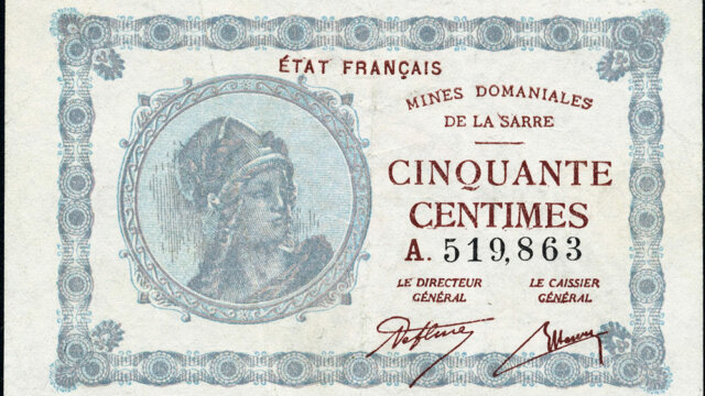 50 centimes Mines domaniales de la Sarre type 1920