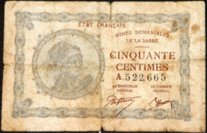 50 centimes Mines domaniales de la Sarre type 1920