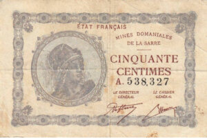 50 centimes Mines domaniales de la Sarre type 1920