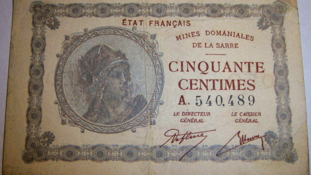 50 centimes Mines domaniales de la Sarre type 1920