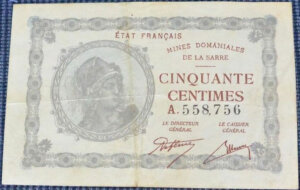 50 centimes Mines domaniales de la Sarre type 1920