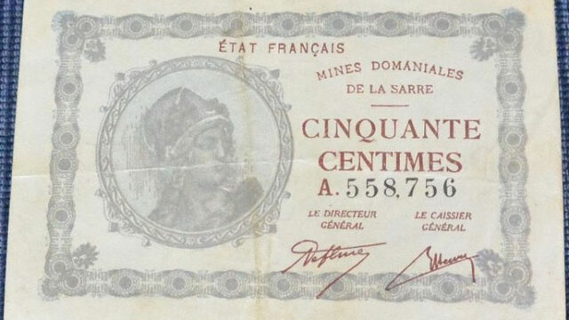 50 centimes Mines domaniales de la Sarre type 1920