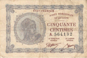 50 centimes Mines domaniales de la Sarre type 1920