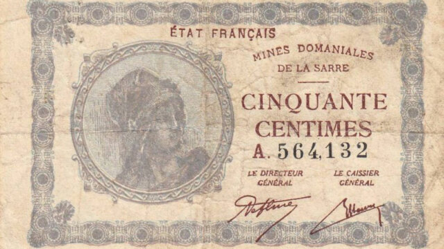 50 centimes Mines domaniales de la Sarre type 1920