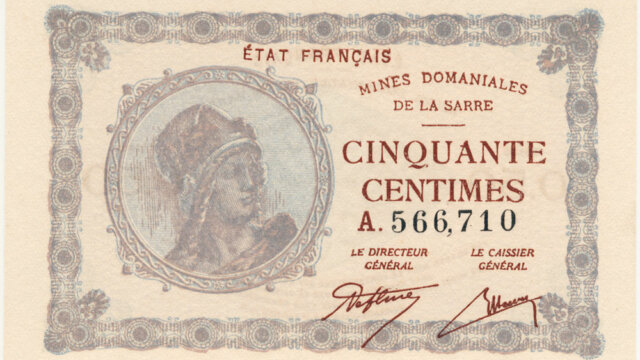 50 centimes Mines domaniales de la Sarre type 1920