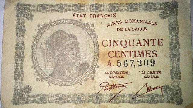 50 centimes Mines domaniales de la Sarre type 1920