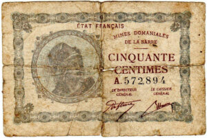 50 centimes Mines domaniales de la Sarre type 1920