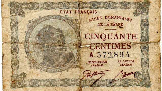 50 centimes Mines domaniales de la Sarre type 1920