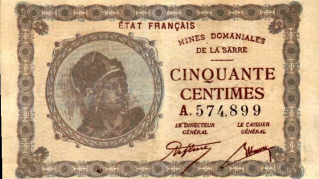 50 centimes Mines domaniales de la Sarre type 1920