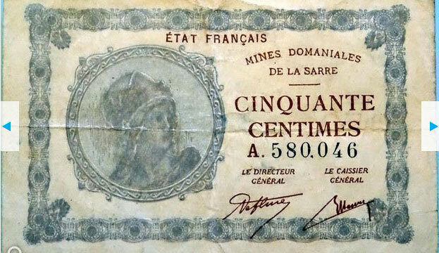 50 centimes Mines domaniales de la Sarre type 1920