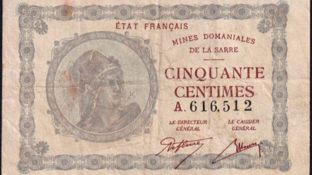 50 centimes Mines domaniales de la Sarre type 1920